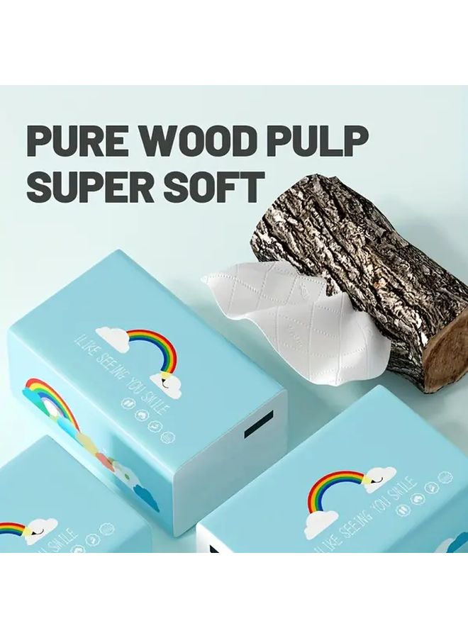 8 Pack Disposable Napkins Rainbow Cloud Print 4 Ply 280 Sheets Tear Resistant - Image 4